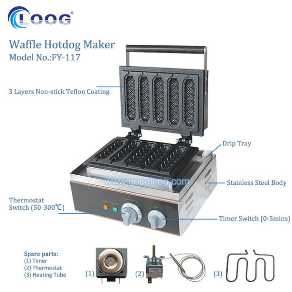 Waffle Stick Machine Stainless Steel Waffle Hotdog Maker