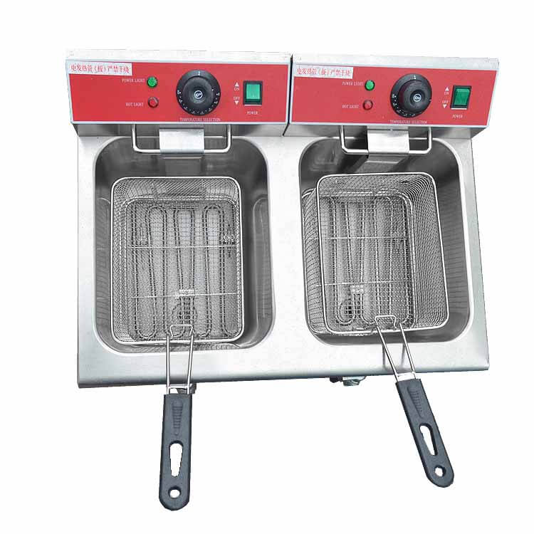 Double deep fryer for commercial use in catering equipment