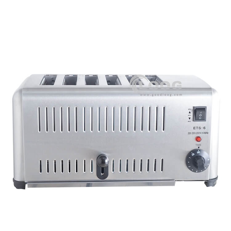 Commercial toaster for restaurant kitchen, 6 slices can be made