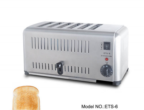 Commercial toaster for restaurant kitchen, 6 slices can be made