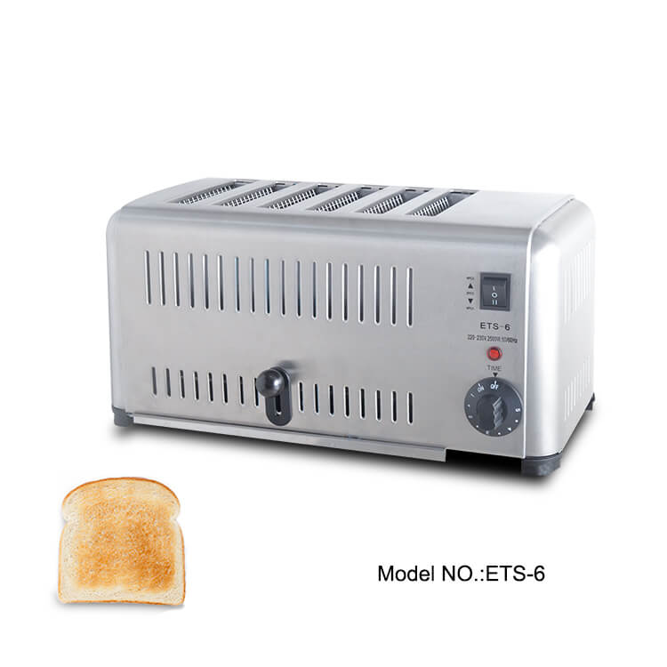Commercial toaster for restaurant kitchen, 6 slices can be made