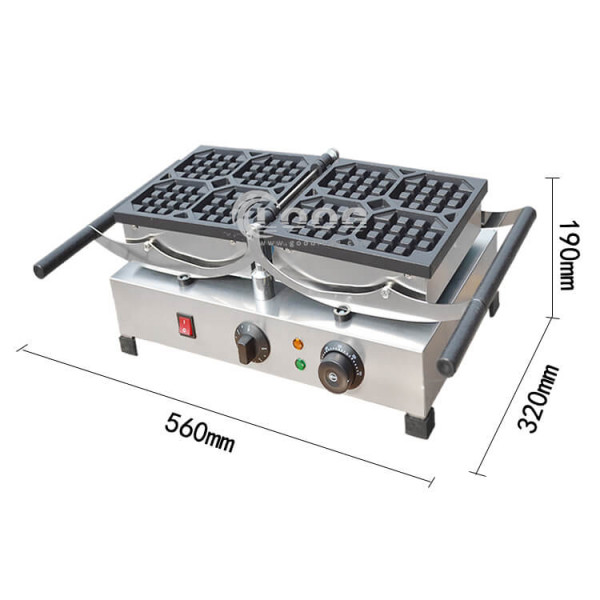 Commercial waffle maker for sale big grid to make 4pcs waffle