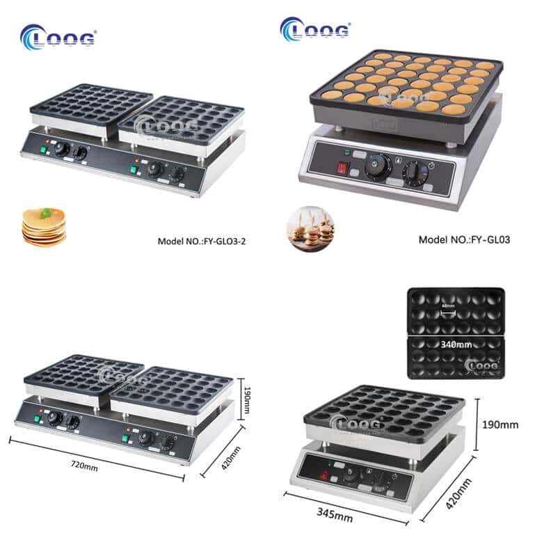 Mini pancake maker uk double plate poffertjes machine 72 holes