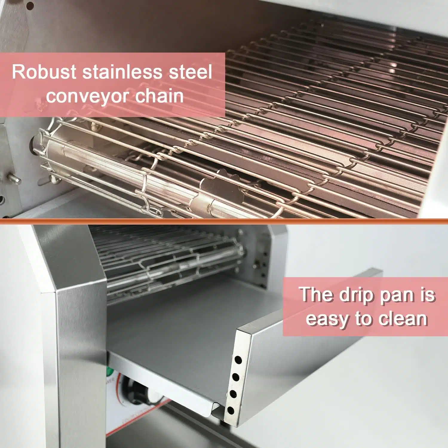 Stainless steel conveyor toaster