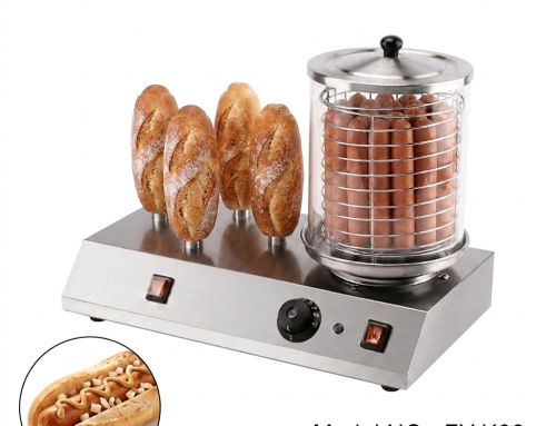 Hot Dog Steamer Machine with 4 Heated Spikes for Commercial Equipment
